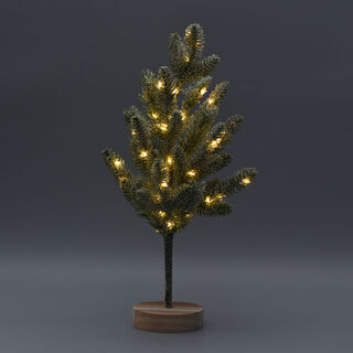 Warmweiße 50 LED Weihnachtsbaum Lampe, Größe 55 cm, 3xAA (nicht inkl.), Grün, Weiß und Braun