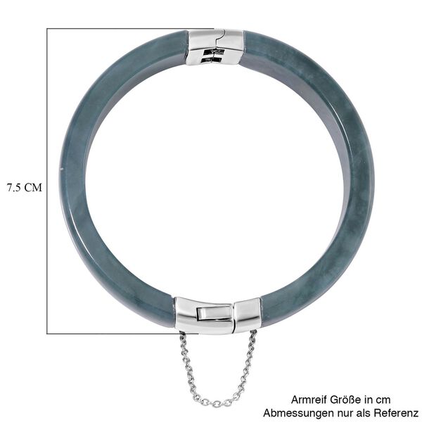 EXTREM SELTEN - Natürlicher Olmek Jadeit Armreif ca. 19 cm 925 Silber rhodiniert ca. 250.00 ct image number 6