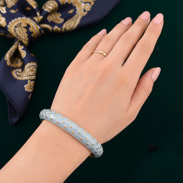 Emaille-Armreif im Punkt-Design, Hellblau, ca. 18,5 cm image number 3