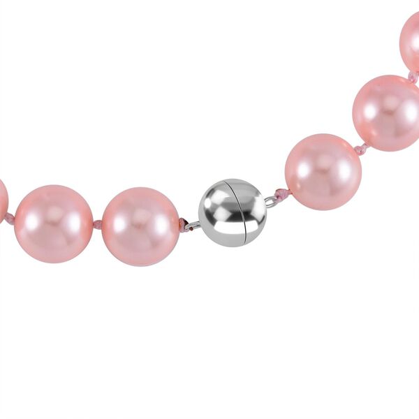 Rosa Muschelkernperle Halskette ca. 50 cm Reiner Edelstahl image number 4