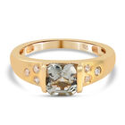 Prasiolith und Zirkon Ring 925 Silber Gelbgold Vermeil  ca. 1,18 ct image number 0