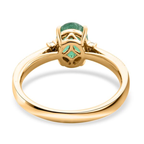 AAA Kagem Sambischer Smaragd, Wei&szlig;er Diamant Ring 585 Gold (Gr&ouml;&szlig;e 18.00) ca. 1,30 ct image number 4