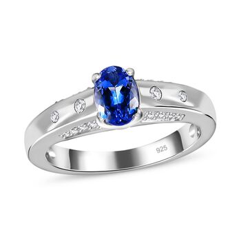 Tansanit und Zirkon Ring - 0,84 ct.