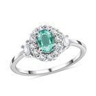 AAA Kagem sambischer Smaragd Ring, 925 Silber platiniert, ca. 0.96 ct image number 2