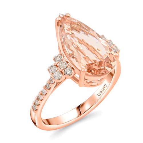 AAA Morganit, Weißer Diamant Ring 585 Gold (Größe 17.00) ca. 6,50 ct image number 0