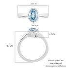 Kambodschanischer blauer Zirkon Solitär Ring 925 Silber Platin-Überzug image number 5