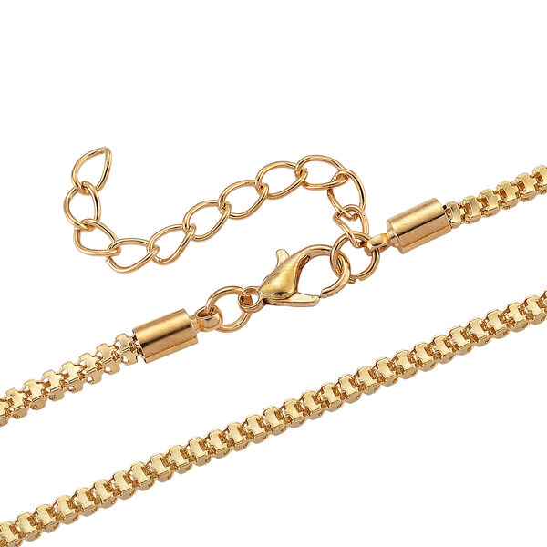 Erstellt wei&szlig;es Katzenaugen, Schwarze Kristall Schmuckset ca. 63.5 cm+5 cm Extender, Legierung Gelb image number 5