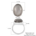 Grauer Mondstein  Solitär Ring 925 Silber Platin-Überzug image number 6
