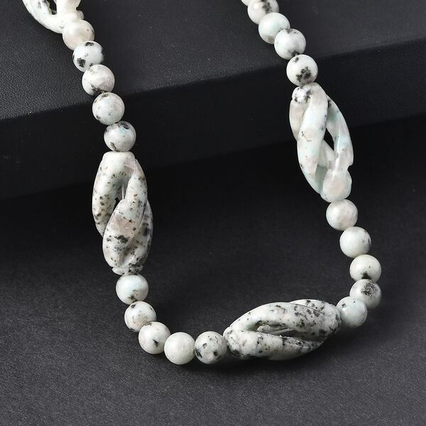 EVER TRUE Sesam-Jaspis Halskette ca. 50 cm Nickelfreies Messing Platiniert ca. 270.00 ct image number 1