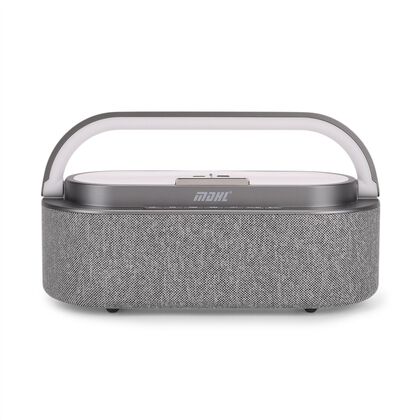 Tragbarer Bluetooth-Lautsprecher und Aufladeger&auml;t mit Regenbogen LED Licht, 15W, 235x93x113 mm, Grau