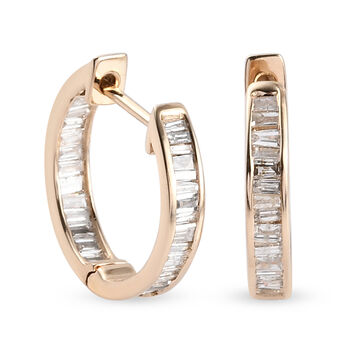 Diamant-Creolen, SGL zertifiziert I2-I3, 375 Gelbgold ca. 1,00 ct