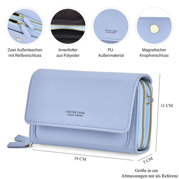 Crossbody-Tasche mit RFID-Schutz, Blau image number 4