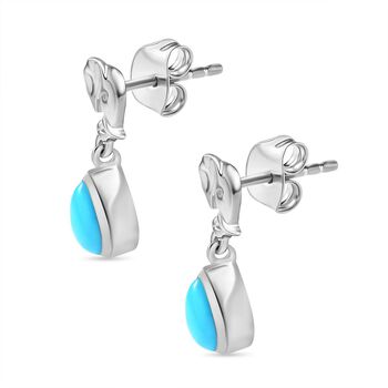 AA Sleeping Beauty T&uuml;rkis Ohrringe, 925 Silber platiniert - 1,24 ct.