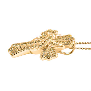 LUXURIANT SGL zertifizierter VS Labor wei&szlig;er Diamant Anh&auml;nger mit 50cm Kette - 0,50 ct.