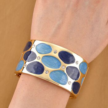 Wei&szlig;er Kristall Armreif ca. 17 cm emailliert