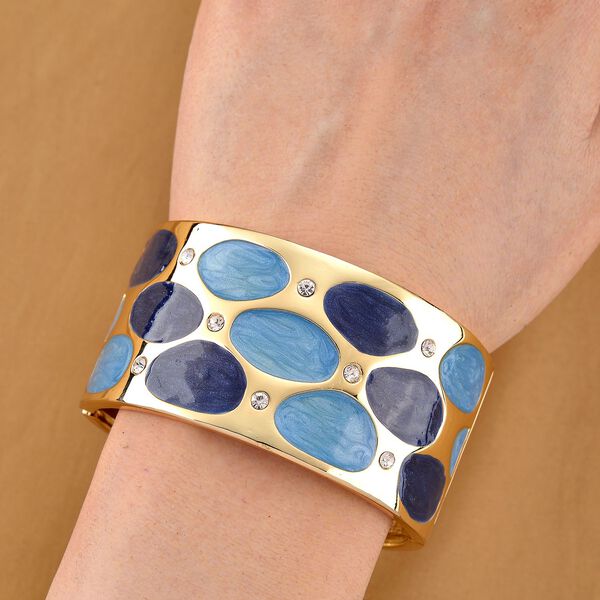 Wei&szlig;er Kristall Armreif ca. 17 cm emailliert image number 2