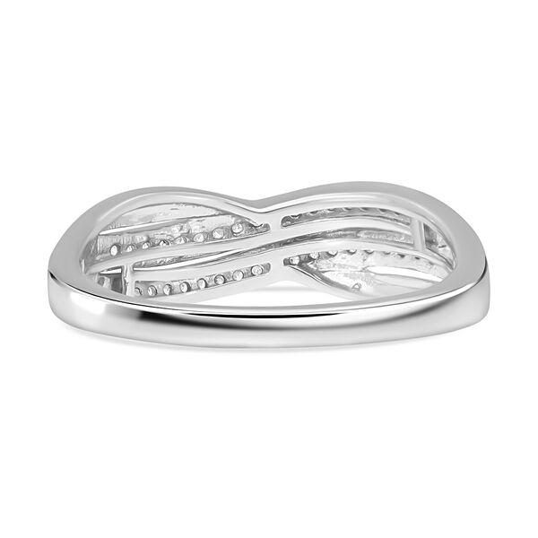 Wei&szlig;er Diamant Ring 925 Silber platiniert (Gr&ouml;&szlig;e 19.00) ca. 0.20 ct image number 4