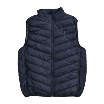 Beheizbare Weste mit 4 Heizzonen, inkl 5000Mah Solar Powerbank, Dunkelblau