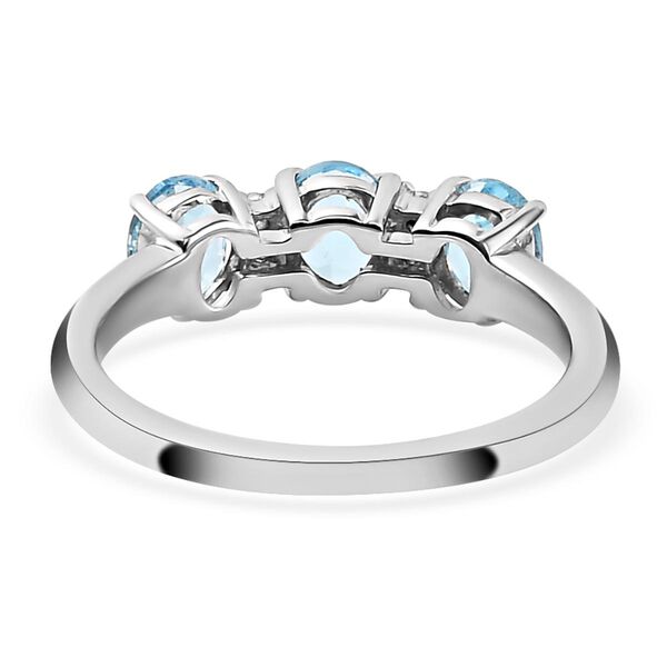 Schweizer Blautopas und wei&szlig;er Zirkon-Ring, 925 Silber platiniert  ca. 1,33 ct image number 6