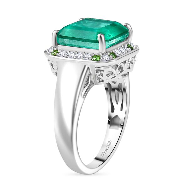 D'Joy AAA Smaragd Triplett Quarz, Chromdiopsid und Zirkon Ring - 5,64 ct. image number 4