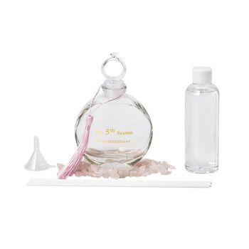 The 5th Season: Aromatherapie Raumduft in Geschenkbox mit echten Edelsteinen, 100ml, Rosenquarz