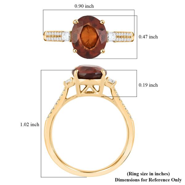 LUXORO zertifiziert und geprüft AAA Honig Granat und Diamant Ring in 417 Gold - 3,6 ct. image number 5