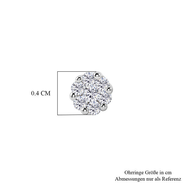 D'Joy Wei&szlig;er Diamant Ohrringe 925 Silber Rhodiniert (10-15 Werktage Lieferzeit) ca. 0.15 ct image number 4
