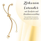 Weißer Zirkonia Ketten-Extender, Edelstahl goldfarben ca. 0,40 ct image number 1