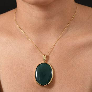 Verde Onyx Anh&auml;nger in Goldton - 68,32 ct.