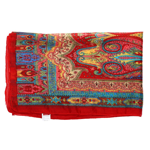 100% Satin-Seidenschal, 50x160 cm, rot image number 5