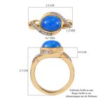 Miami Blau Welo Opal und Zirkon Ring 925 Silber 585 Gelb Vergoldet image number 6