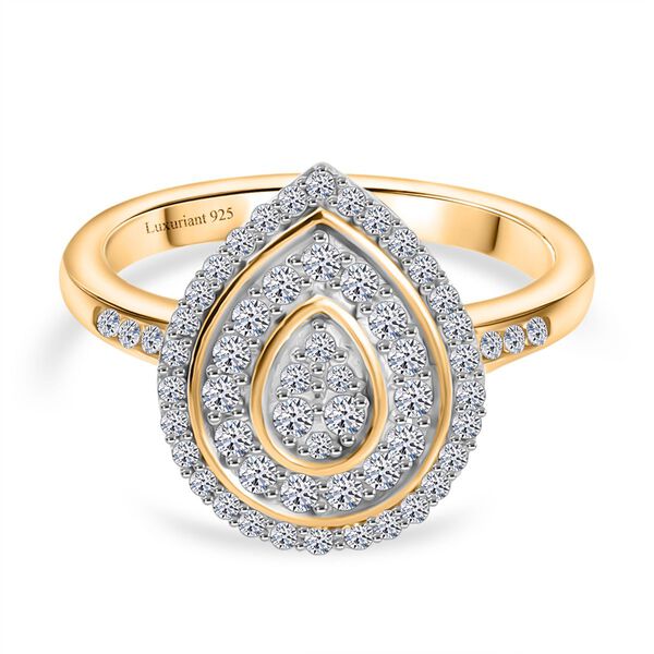 LUXURIANT SI Labor Diamant Ring, 925 Silber 750 Gelbgold Vermeil - 0,51 ct. image number 0