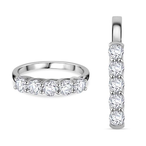 Moissanit Schmuckset, 925 Silber rhodiniert - 2,50 ct. image number 0