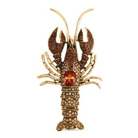 Mehrfarbiger Kristall Brosche Antikes Gold