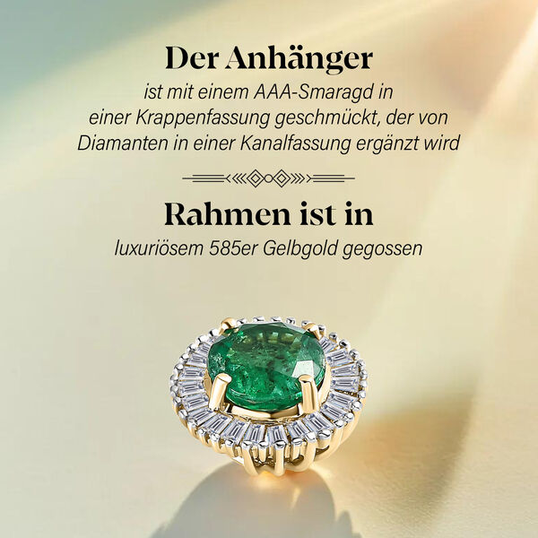 AAA Smaragd und Diamant Anhänger - 1,10 ct. image number 3