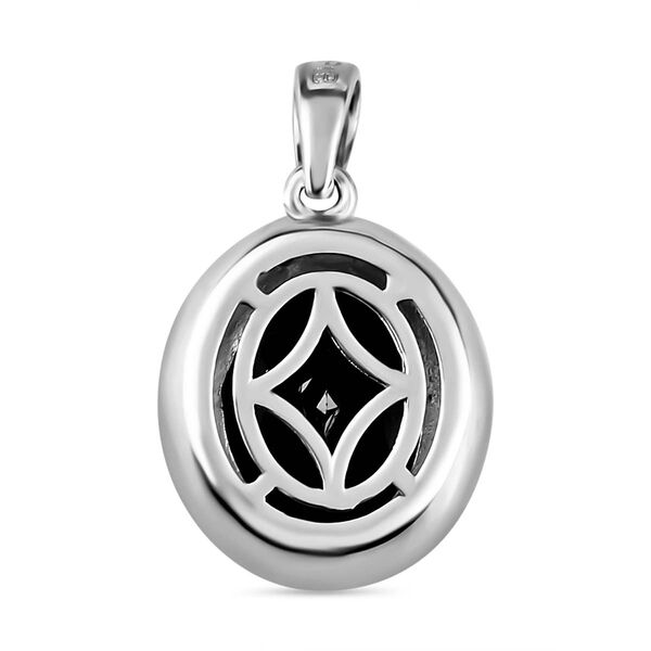 Schwarzer Spinell Anh&auml;nger, Messing platiniert ca. 3.57 ct image number 5