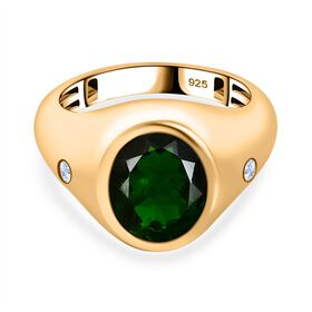 Natürlicher Chromdiopsid und Moissanit Ring - 3,63 ct.
