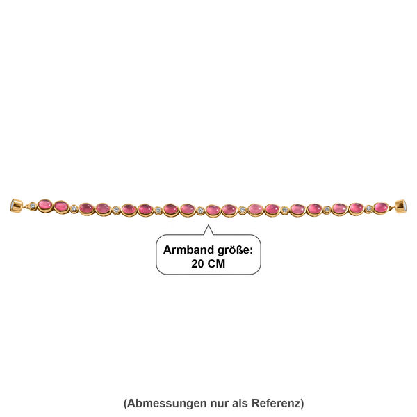 D'Joy Flamingo Mondstein, Moissanit Armband ca. 20 cm 925 Silber 750 Gelbgold vermeil ca. 16,75 ct. image number 4