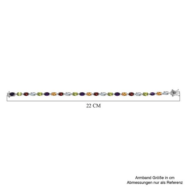Mehrfarbig Edelstein Armband ca. 20 cm 925 Silber platiniert ca. 10.84 ct image number 5