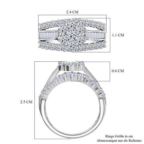 LUXURIANT DIAMOND - Lab Grown Diamant SI-GH SGL zertifiziert Ring 925 Silber rhodiniert (Größe 21.00) ca. 2.00 ct image number 6