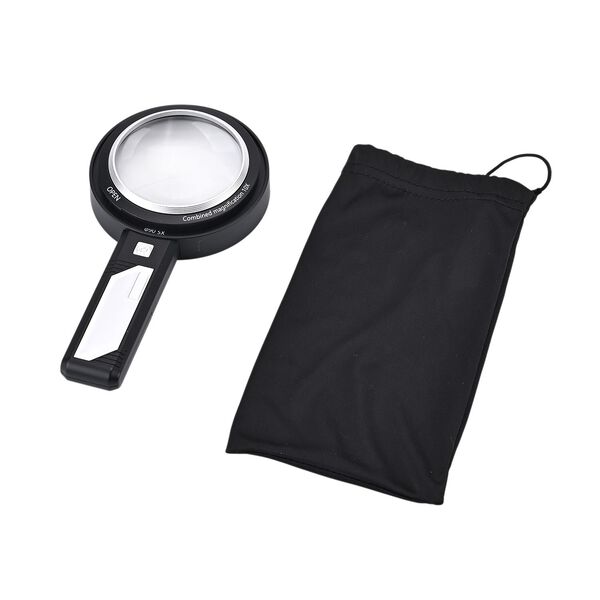 8-fach und 12-fach Handlupe mit Doppellinsen, 19x9x3,2cm, Silber und schwarz image number 6