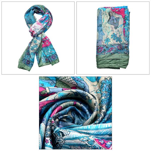 Schal aus Seide, olivgrün image number 6