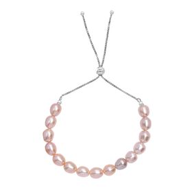 AA Rosa Süßwasser Perle Armband ca. 26.75 cm 925 Silber rhodiniert