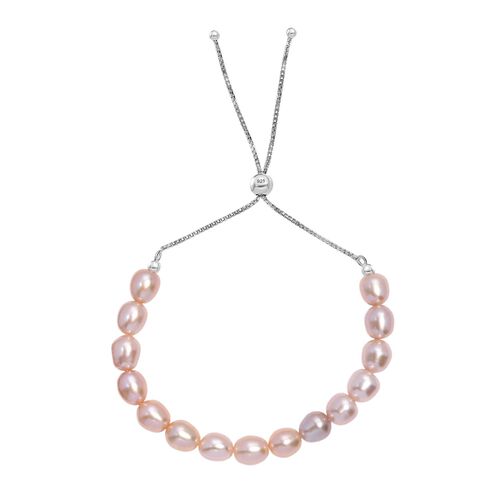 AA Rosa Süßwasser Perle Armband ca. 26.75 cm 925 Silber rhodiniert image number 0