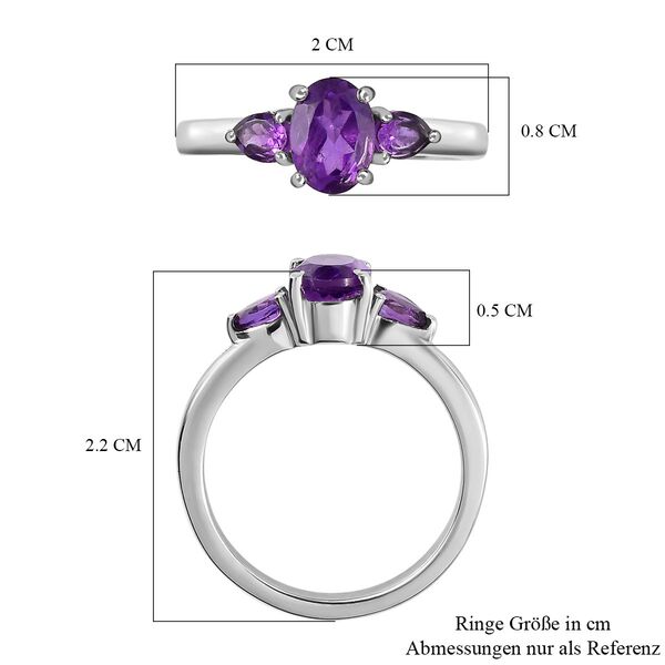 Afrikanischer Amethyst Ring, Edelstahl (Gr&ouml;&szlig;e 16.00) ca. 1,05 ct image number 7