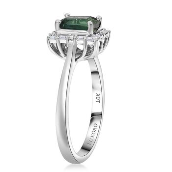 LUXORO AAA Pirineu Lagoon Tourmaline, Wei&szlig;er Diamant Ring 417 Gold (Gr&ouml;&szlig;e 17.00) ca. 1,37 ct