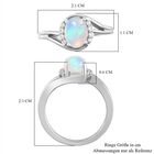 Natürlicher, äthiopischer Opal und weißer Zirkon-Ring, 925 Silber platiniert  ca. 1,01 ct image number 6