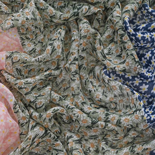 Patchwork Schal mit Blumenmuster, Dreifarbig image number 5