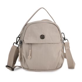 Praktische Nylon-Crossbody-Bag mit mehreren Fächern, ca. 17x21x8 cm, Grau