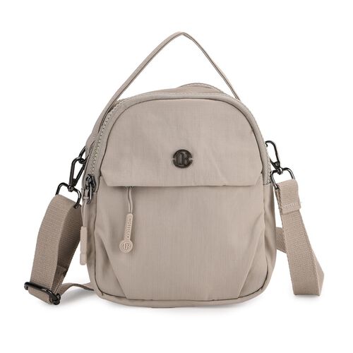"lifestyle-Color:Light grey size/Profile:Nylon Crossbody Bag wall(exterior):Nylon  Lining(interior):Polyster Pockets(exterior):zipped-1;Pockets(interior): zipped-1. Measurement(inch):17*21*8cm   strap:cm " image number 0